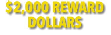 $2,000 REWARD DOLLARS